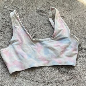 Bo+Tee Pastel Tie-Dye Scoop Neck Sports Bra